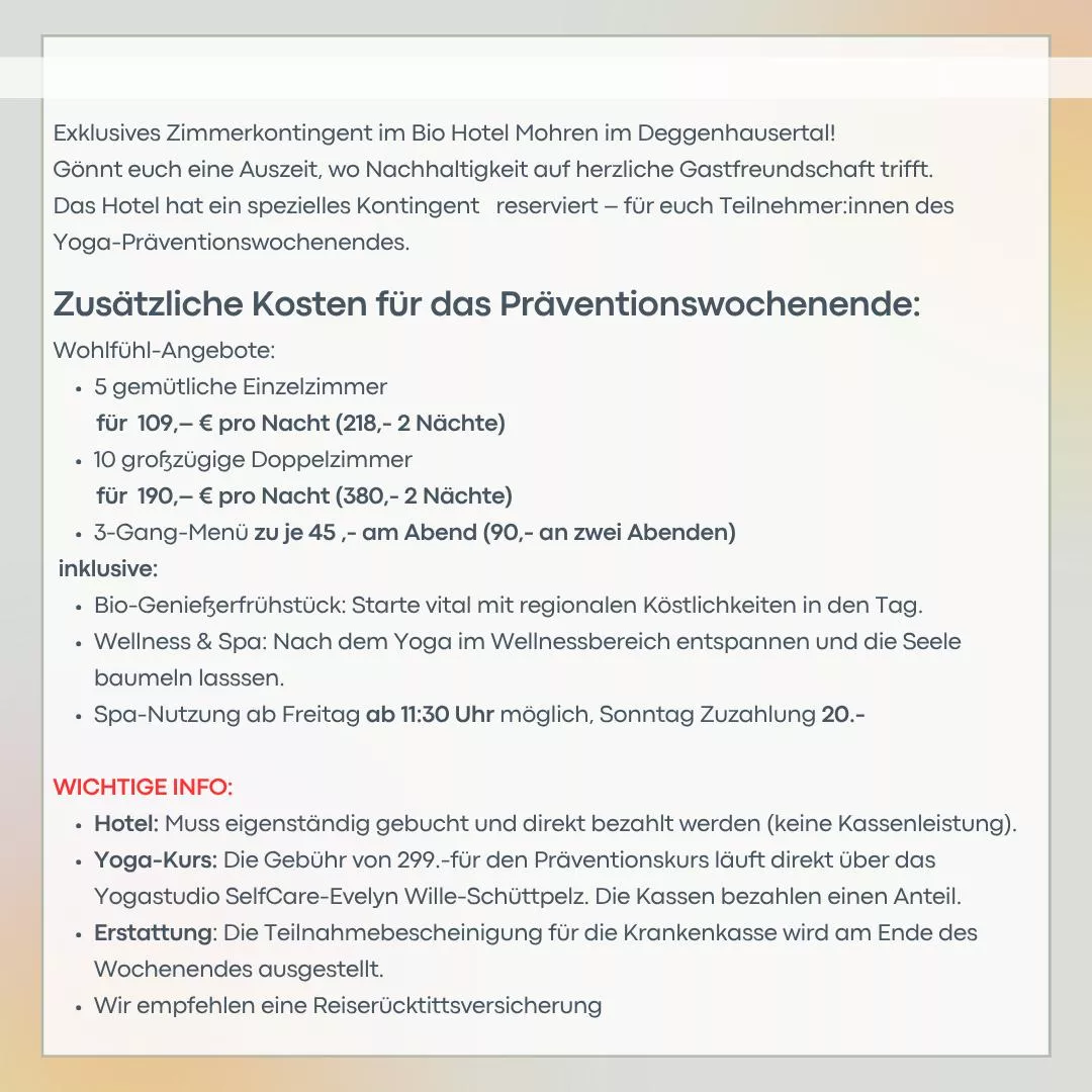 Exklusives Zimmerkontigent